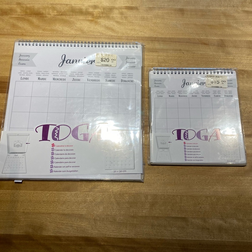 Lot of 2 TOGA Calendars to decorate